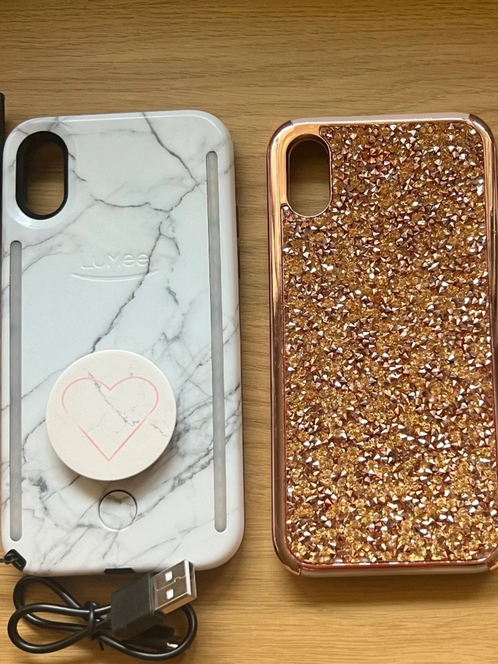 2 iPhone X Cases Bundle LuMee Duo & Rose Gold Phone Cases